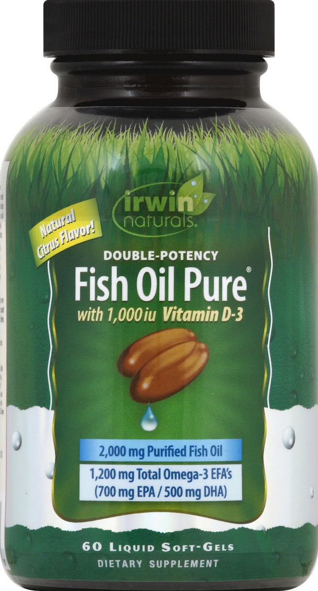 slide 4 of 6, Irwin Naturals Fish Oil Pure 60 ea, 60 ct