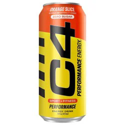 C4 Sport Performance Orange Slice Energy Drink, 16 fl oz can