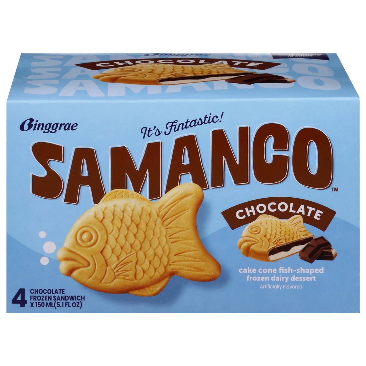 slide 1 of 15, Binggrae Samango Chocolate Frozen Sandwich - 4 x 5.1 fl oz, 20 fl oz