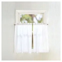 CHF Curtainworks Penny Eyelet Tier Pair 56"w x 36"L