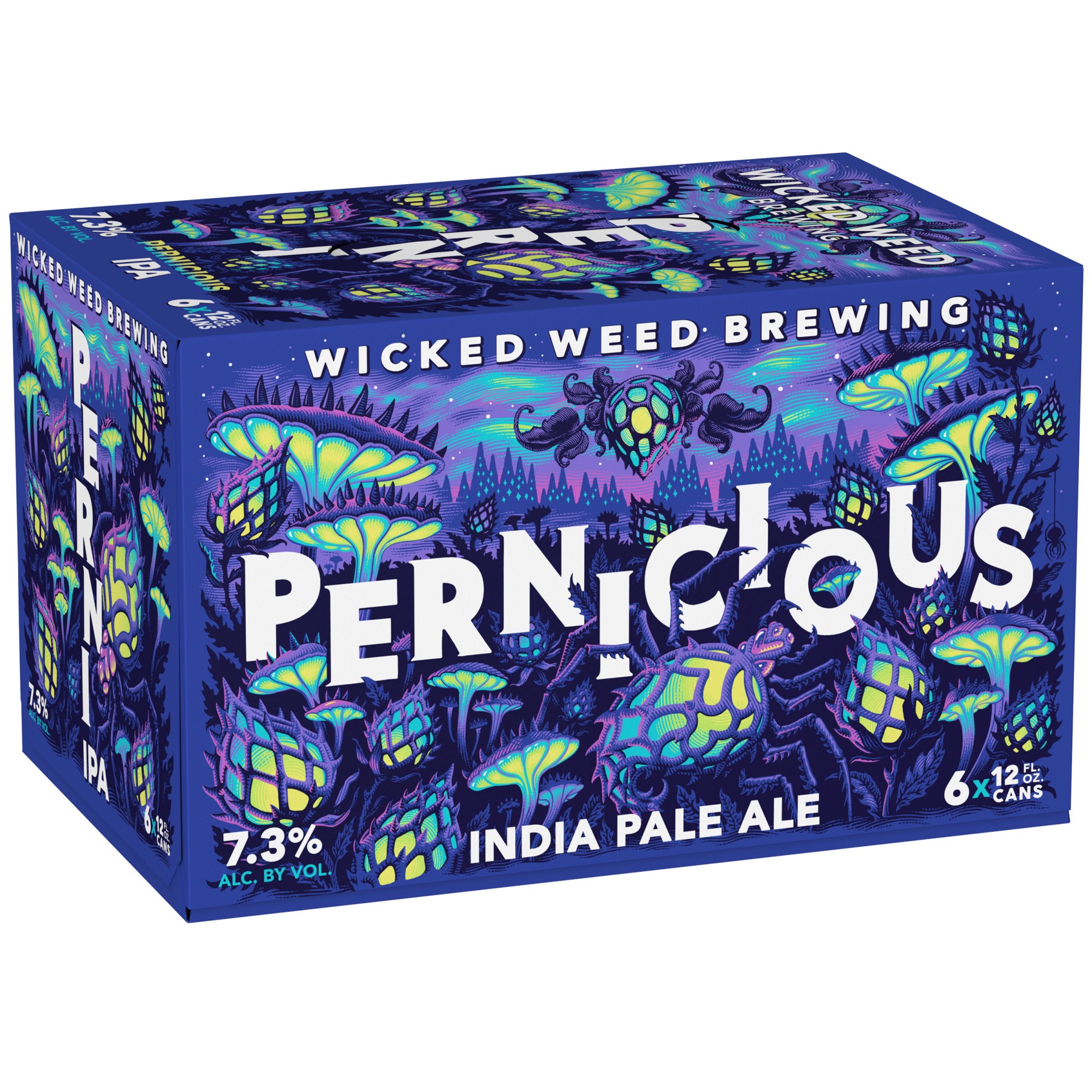 slide 1 of 2, Wicked Weed Brewing Pernicious India Pale Ale Craft Beer, 6 Pack Beer, 12 FL OZ Cans, 6 ct; 12 oz