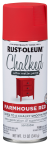 slide 18 of 29, Rust-Oleum Chalked Ultra Matte Spray Paint - 329193, Farmhouse Red, 12 oz