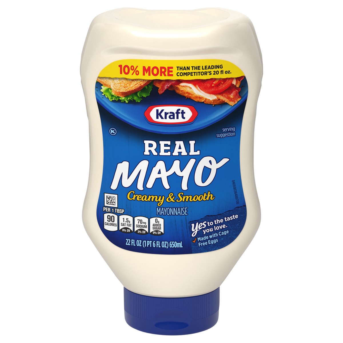 slide 1 of 5, Kraft Real Mayo Creamy & Smooth Mayonnaise, 22 fl oz Bottle, 22 fl oz