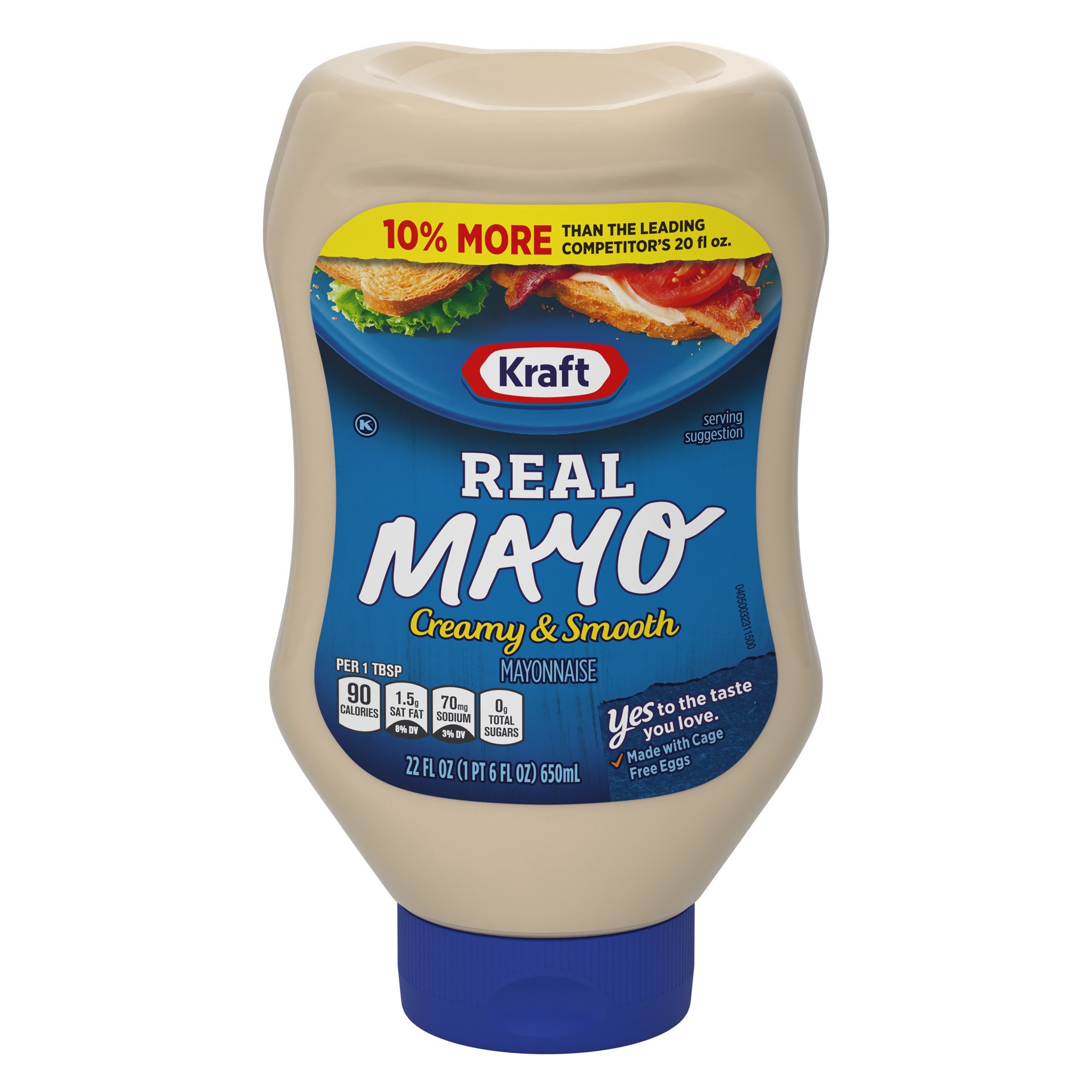 slide 1 of 5, Kraft Real Mayo Creamy & Smooth Mayonnaise, 22 fl oz Bottle, 22 fl oz