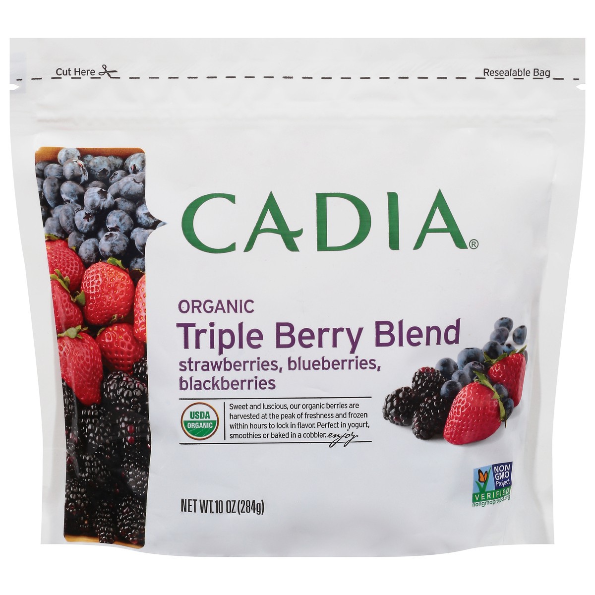 slide 1 of 9, Cadia Organic Triple Berry Blend 10 oz, 10 oz