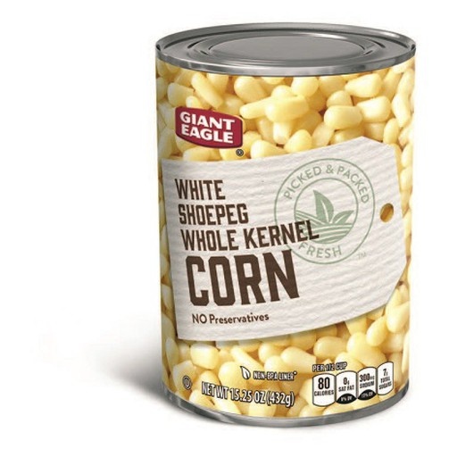 slide 1 of 1, Giant Eagle Whole Kernel Corn, White Shoepeg, 15.25 oz