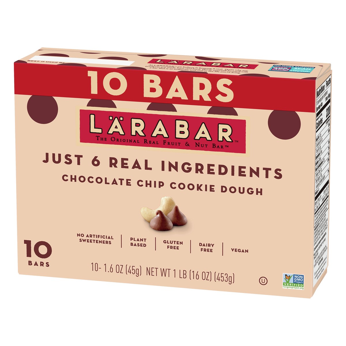 slide 5 of 8, LÄRABAR 10 Pack Chocolate Chip Cookie Dough Fruit & Nut Bar 10 ea, 10 ct