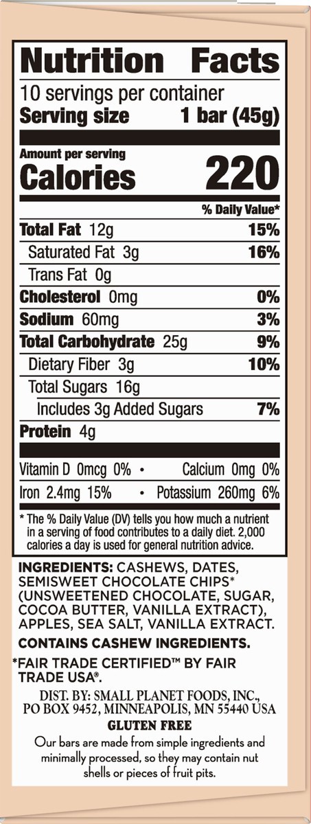 slide 8 of 8, LÄRABAR 10 Pack Chocolate Chip Cookie Dough Fruit & Nut Bar 10 ea, 10 ct