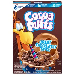 Cocoa Puffs, Chocolatey Breakfast Cereal, Made with Whole Grain, 10.4 oz