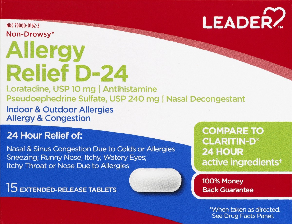 slide 2 of 11, Leader Allergy Relief D-24 15 ea, 15 ct