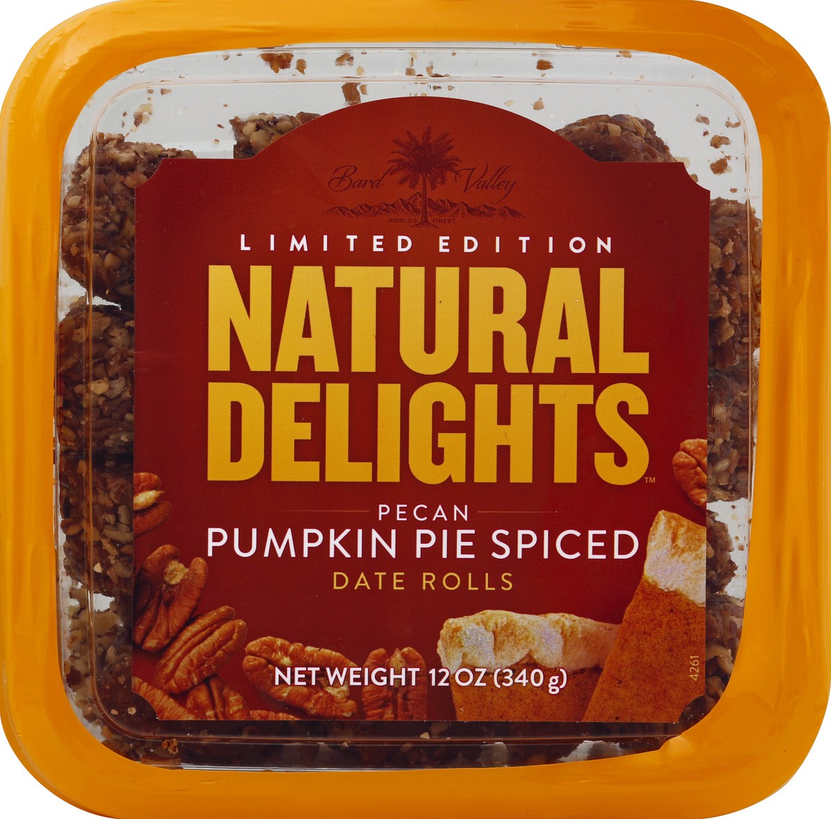 slide 2 of 4, Natural Delights Pecan Pumpkin Pie Spiced Date Rolls, 12 oz
