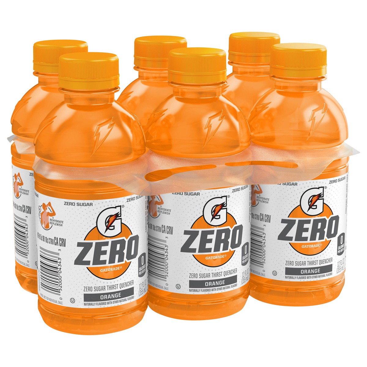 slide 3 of 3, Gatorade Zero Zero Sugar Thirst Quencher Orange 12 Fl Oz 6 Count, 72 fl oz