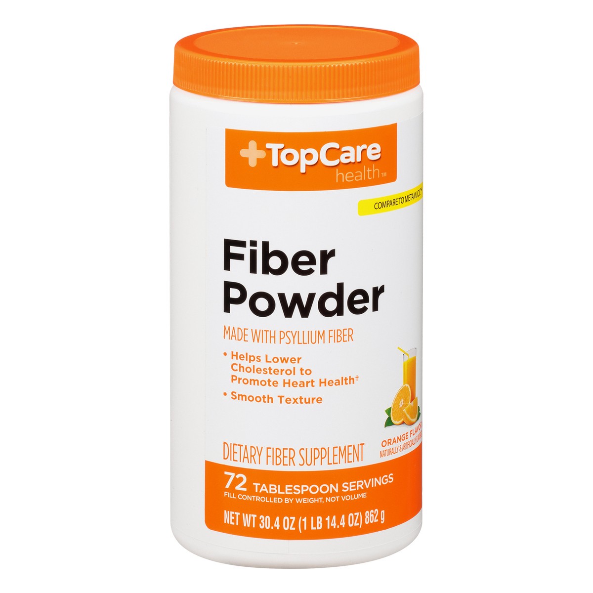 slide 8 of 12, TopCare Health Orange Flavor Fiber Powder 30.4 oz, 30.4 oz