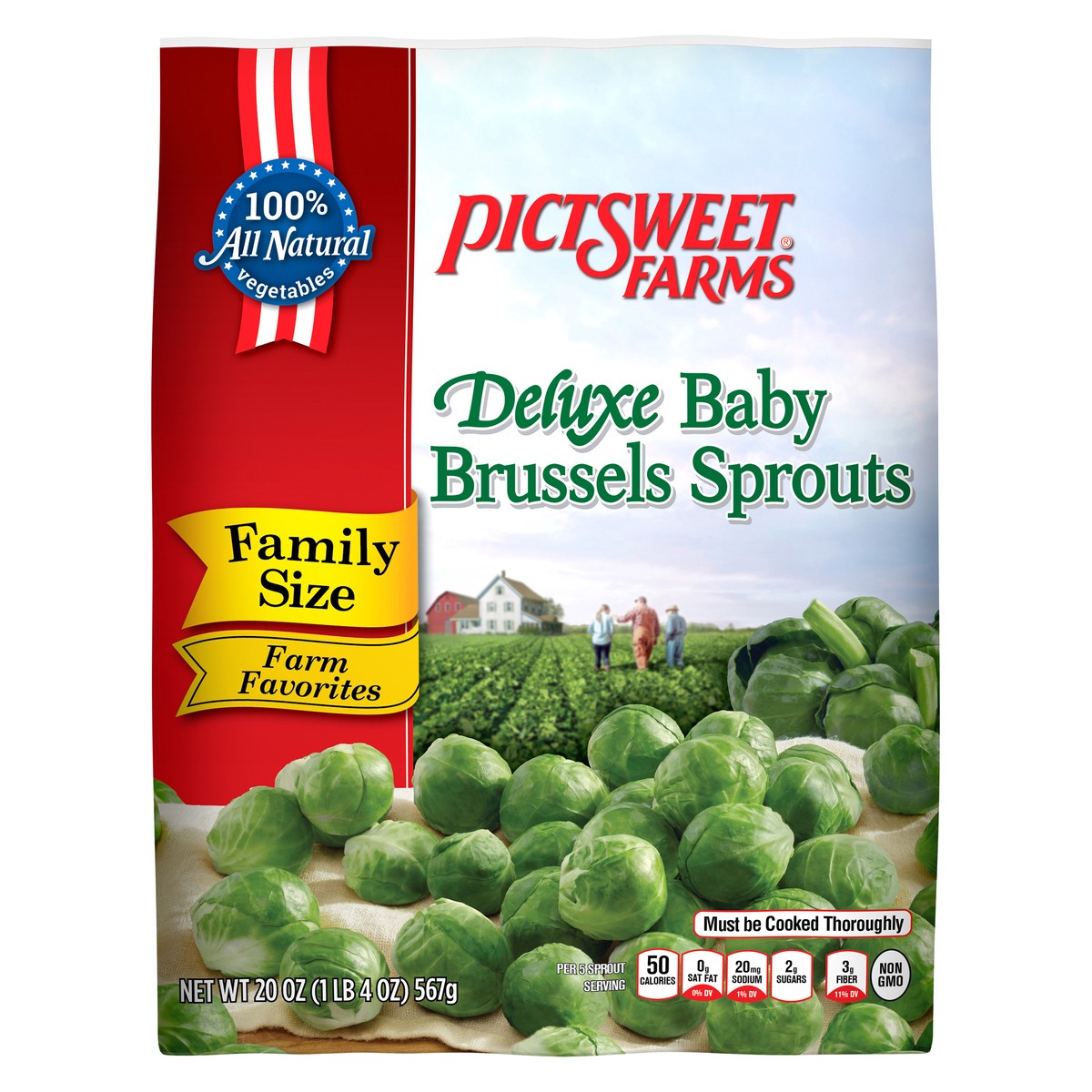 slide 3 of 8, PictSweet Brussels Sprouts, 20 oz