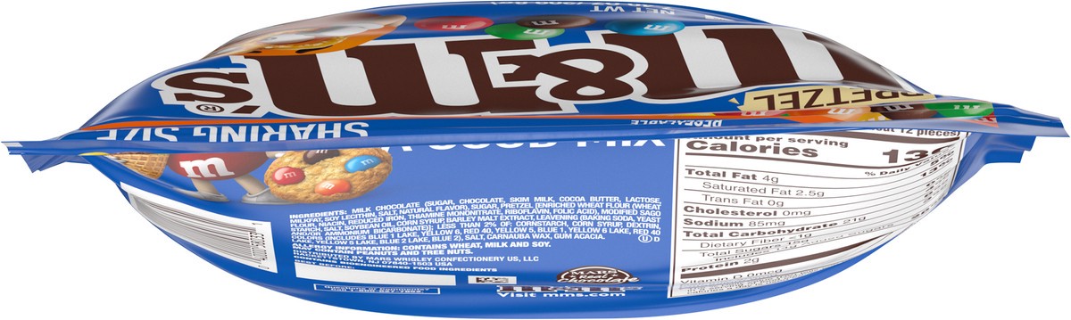 slide 8 of 9, M&M's Pretzel Milk Chocolate Candy, Sharing Size, 7.4 oz Bag, 7.4 oz
