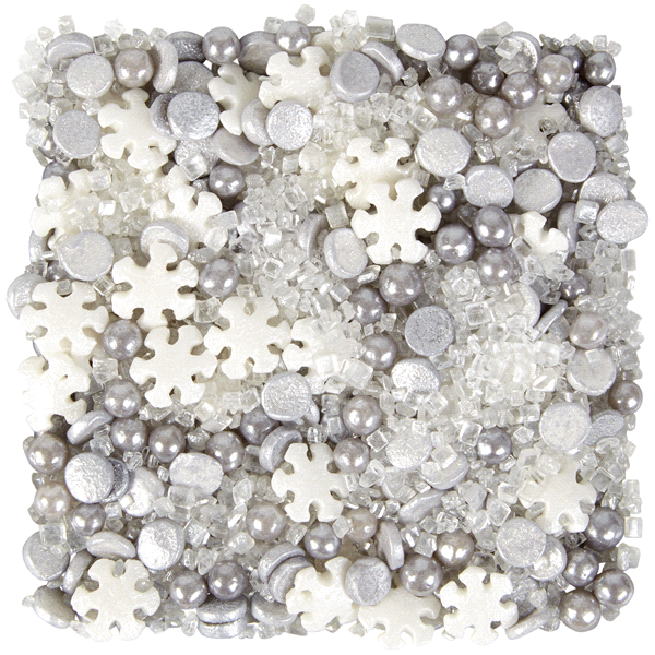 slide 4 of 5, Wilton Sprinkles, Snowflake Metallic Mix, 4.2 oz