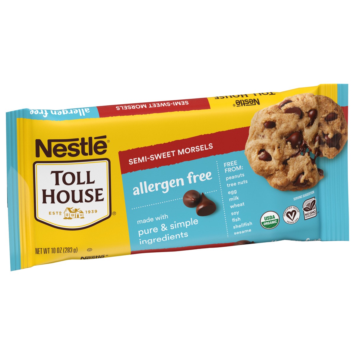 slide 2 of 8, Toll House Organic Allergen Free Semi-Sweet Chocolate Chips, 10 oz