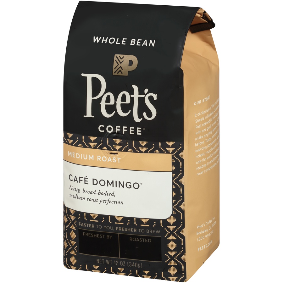 slide 3 of 6, Peet's Cafe Domingo Medium Roast Whole Bean Coffee, 12 oz