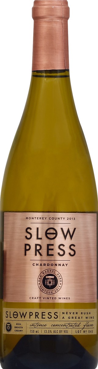 slide 1 of 5, Slow Press Chardonnay 750 ml, 25.4 fl oz