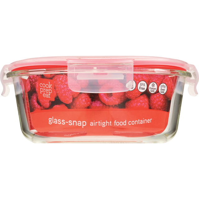 slide 1 of 1, 4.1Cup Snap Tight Round Glass, 1 ct