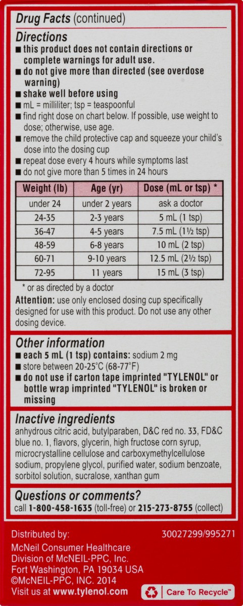 slide 8 of 11, Tylenol Children's Tylenol Oral Suspension, Grape, 4 Fl. Oz, 4 fl oz