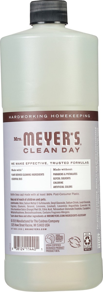 slide 8 of 9, Mrs. Meyer's Mrs. Meyer''s Clean Day Multi-Surface Cleaner Concentrate, Lavender Scent, 32 Ounce Bottle, 32 fl oz