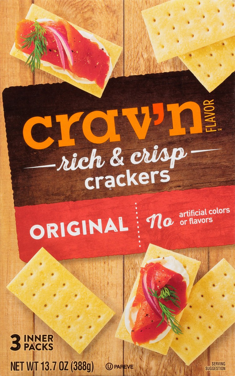 slide 3 of 15, Crav'n Flavor Rich & Crisp Original Crackers 3 ea, 3 ct