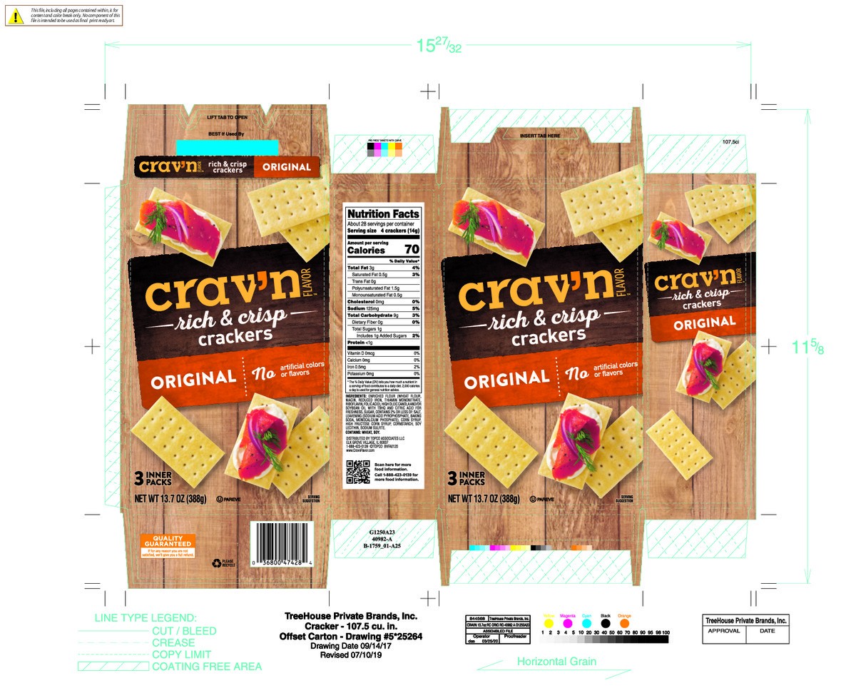 slide 15 of 15, Crav'n Flavor Rich & Crisp Original Crackers 3 ea, 3 ct
