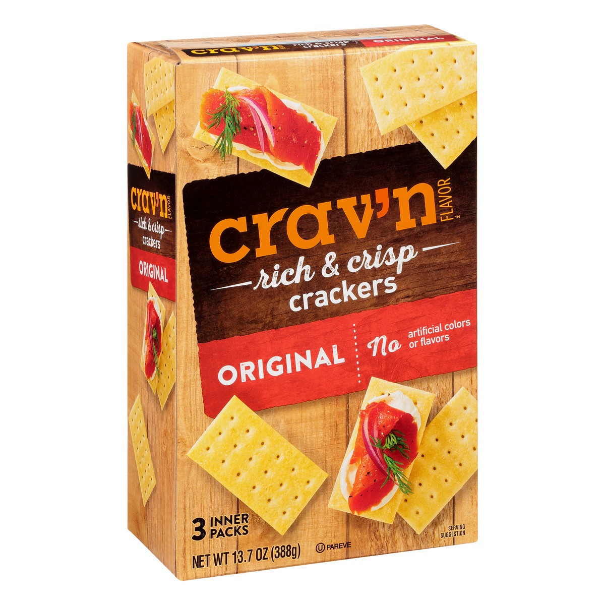 slide 11 of 15, Crav'n Flavor Rich & Crisp Original Crackers 3 ea, 3 ct