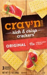 Crav'n Flavor Rich & Crisp Original Crackers 3 ea