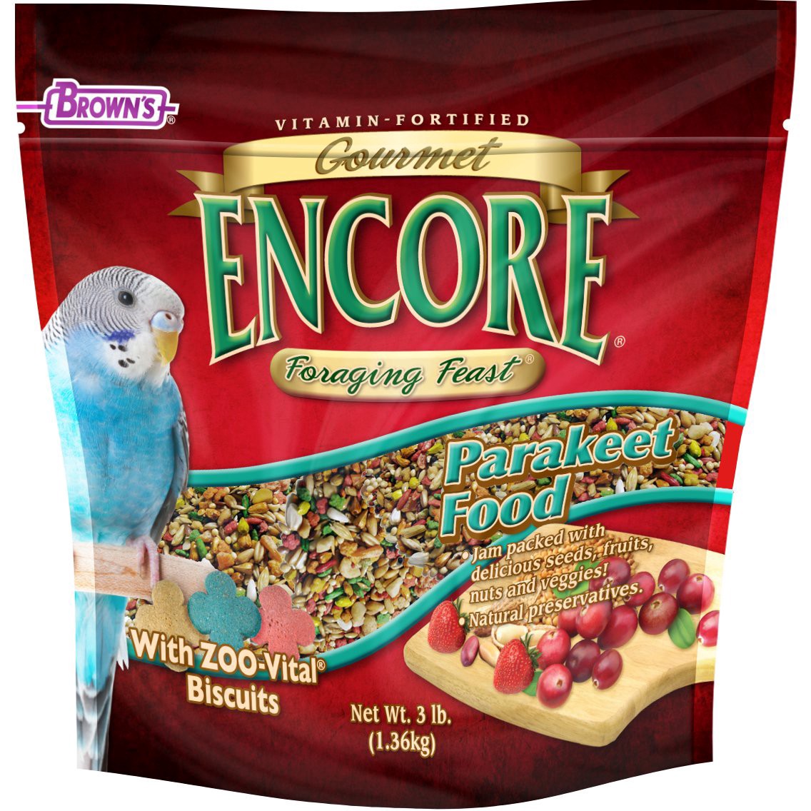 slide 1 of 1, Encore Gourmet Parakeet Food, 3 lb