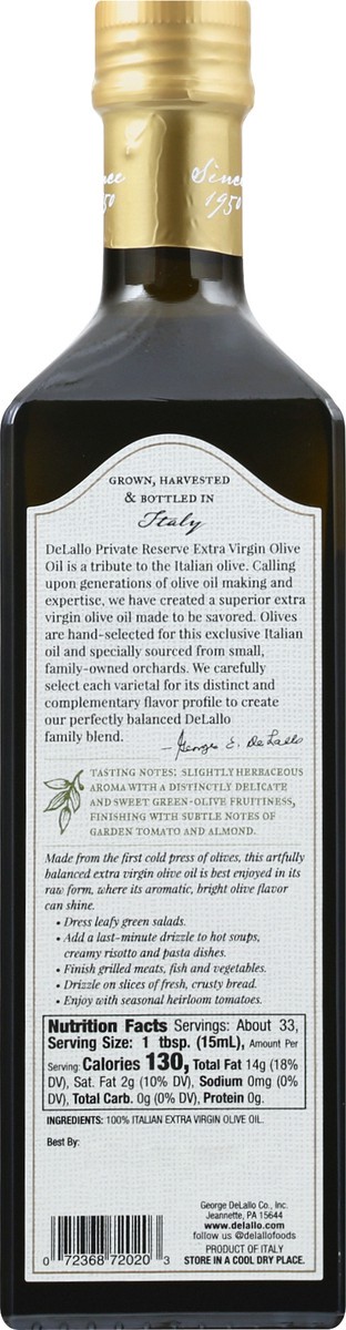 slide 11 of 12, DeLallo Extra Virgin Olive Oil - 16.9 fl oz, 16.9 oz