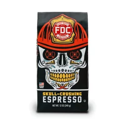 Firehouse Fire Department Coffee Skull-Crushing Espresso, Whole Bean Coffee - 12 oz