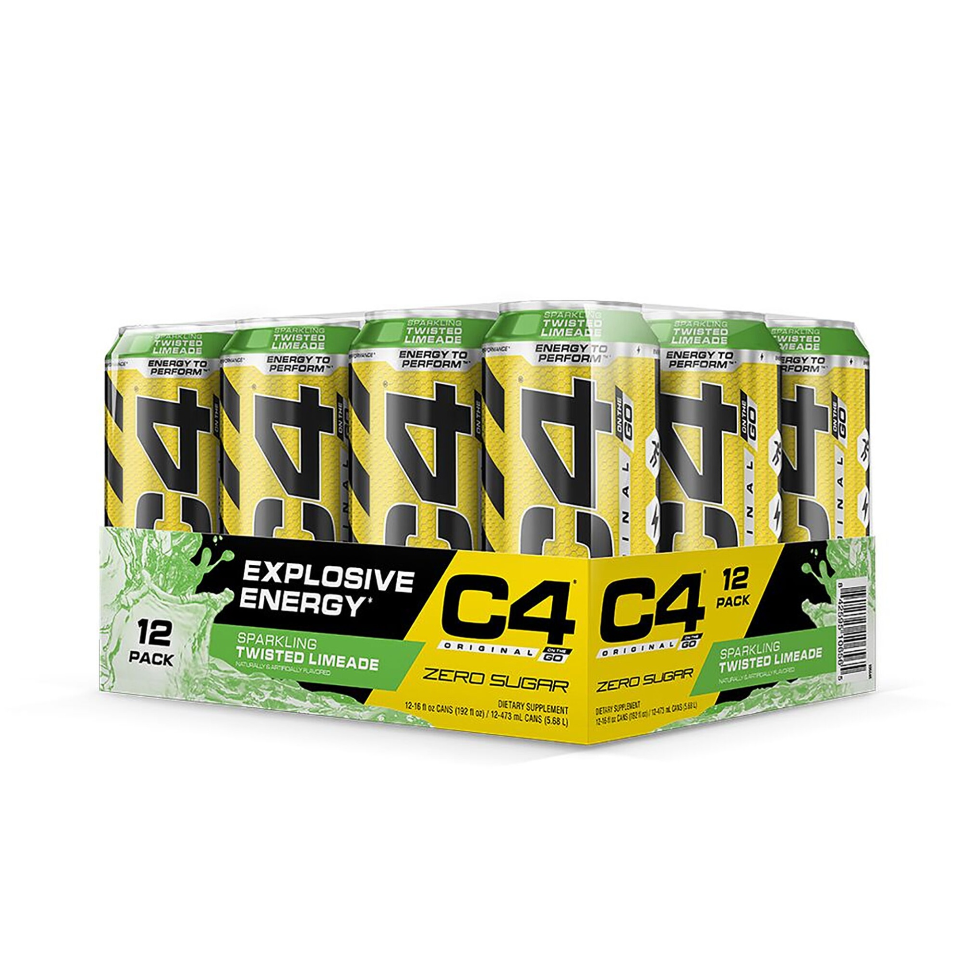 slide 1 of 1, Cellucor C4 On The Go Preworkout Explosive Energy - Twisted Limeade, 12 ct