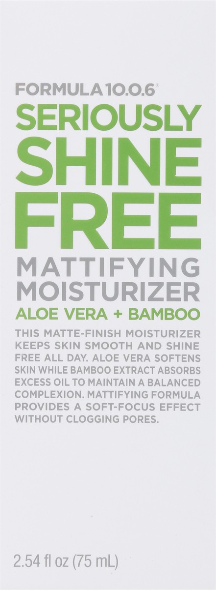 slide 2 of 9, Formula 10.0.6 Seriously Shine Free Mattifying Aloe Vera + Bamboo Moisturizer 2.54 fl oz, 2.54 fl oz