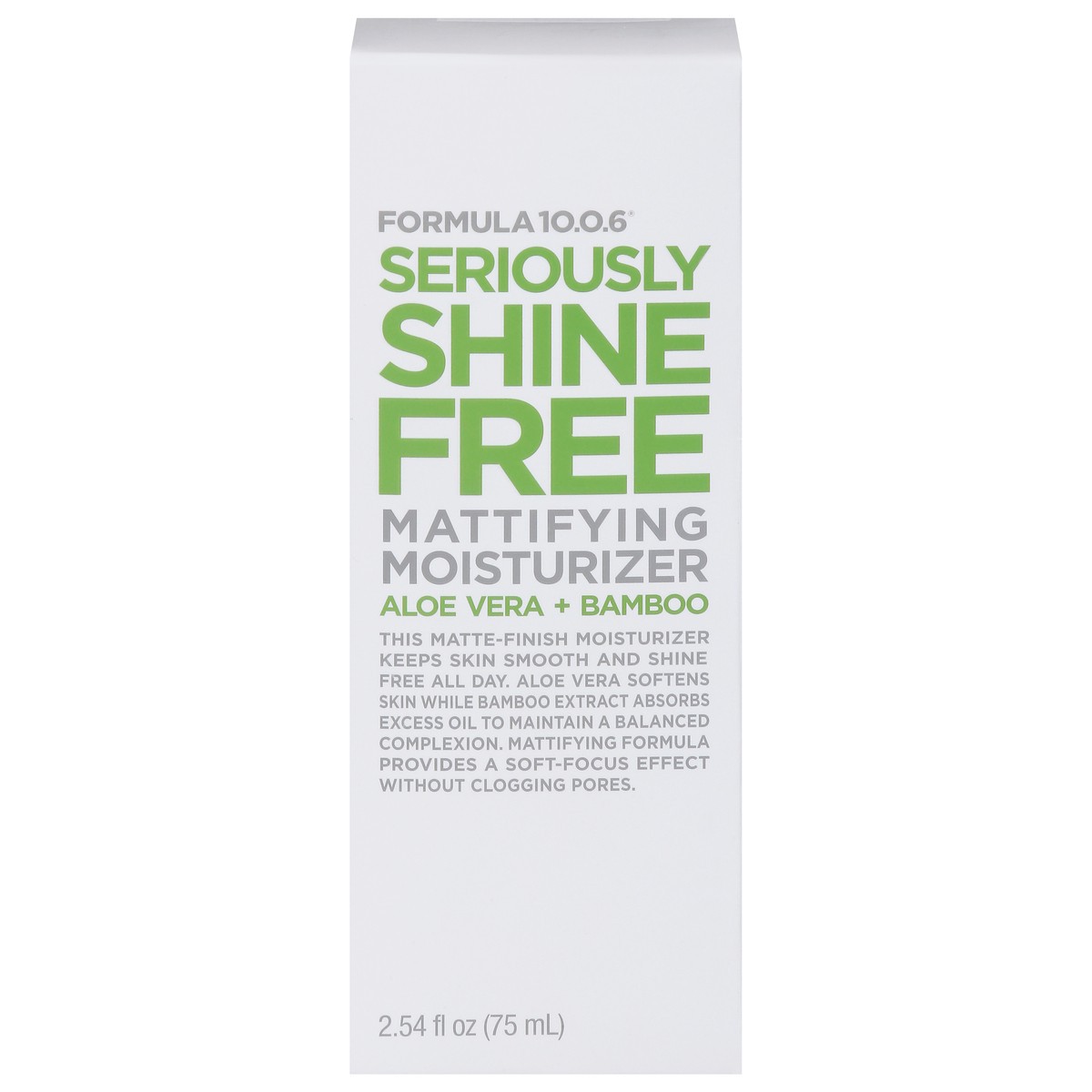 slide 1 of 9, Formula 10.0.6 Seriously Shine Free Mattifying Aloe Vera + Bamboo Moisturizer 2.54 fl oz, 2.54 fl oz