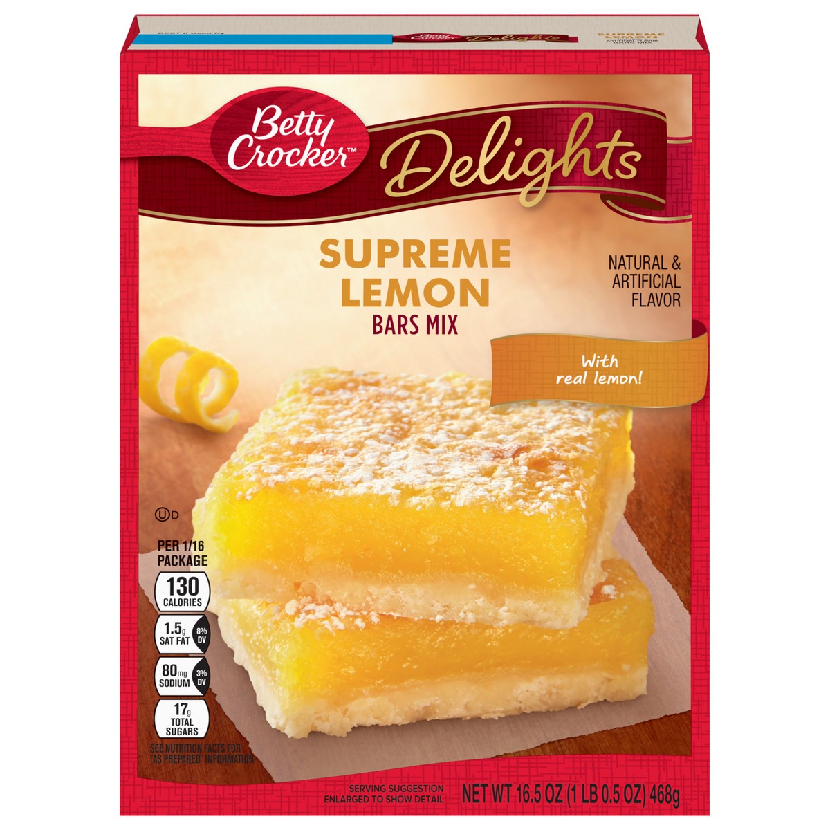 slide 1 of 11, Betty Crocker Delights Supreme Lemon Bars Mix, 16.5 oz., 16.5 oz