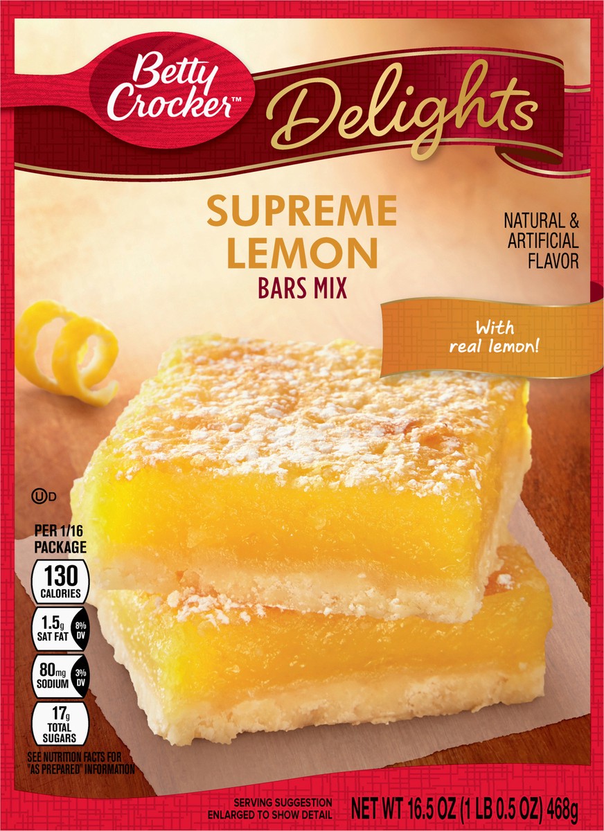 slide 9 of 11, Betty Crocker Delights Supreme Lemon Bars Mix, 16.5 oz., 16.5 oz