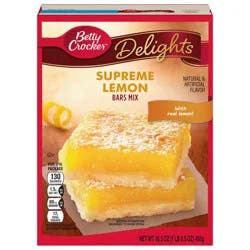 Betty Crocker Delights Supreme Lemon Bars Mix, Easter Treats, 16.5 oz