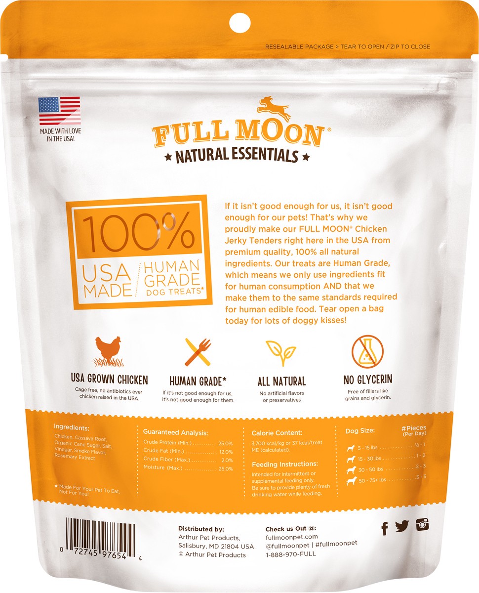 slide 3 of 3, FULL MOON All Natural Human Grade Dog Treats, Essential Chicken Jerky Tenders, 16 oz, 16 oz