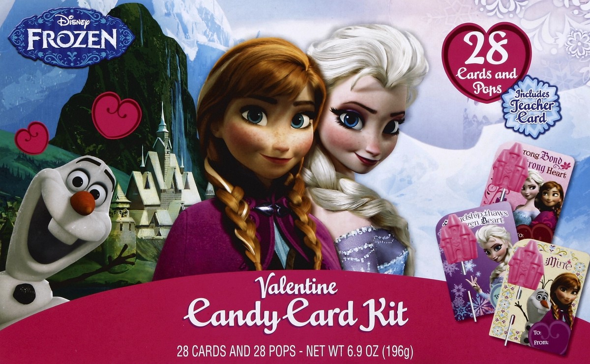 slide 4 of 4, Frankford Candy, Llc Frozen Valentine Candy Card Kit - 28 Ct, 1 ct