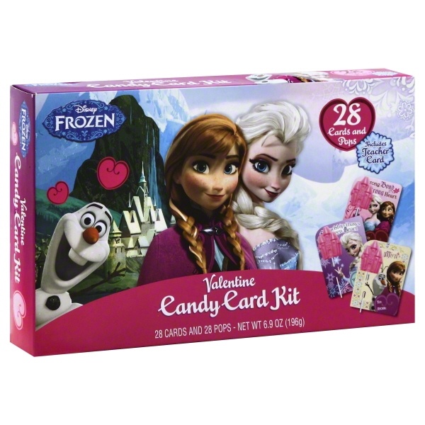 slide 1 of 4, Frankford Candy, Llc Frozen Valentine Candy Card Kit - 28 Ct, 1 ct