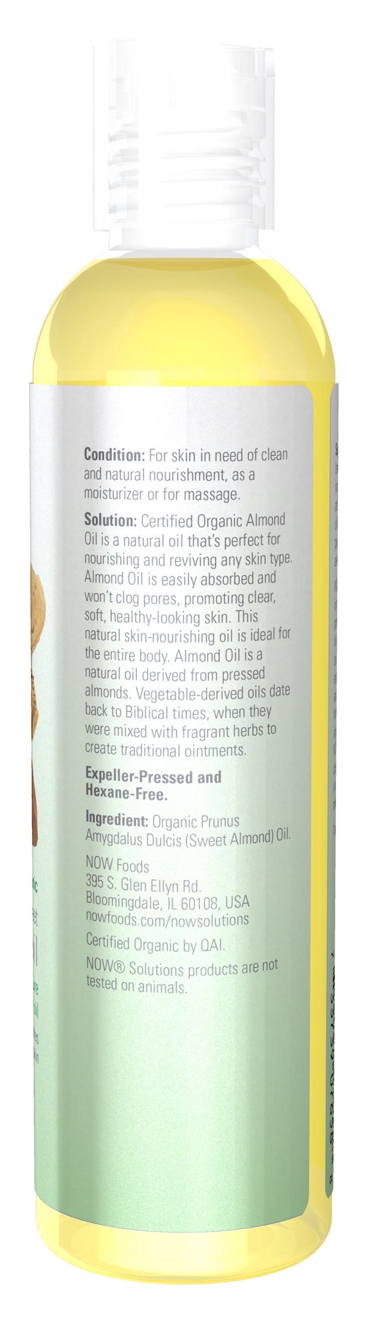 slide 3 of 5, NOW Sweet Almond Oil, Organic - 8 fl. oz., 8 fl oz