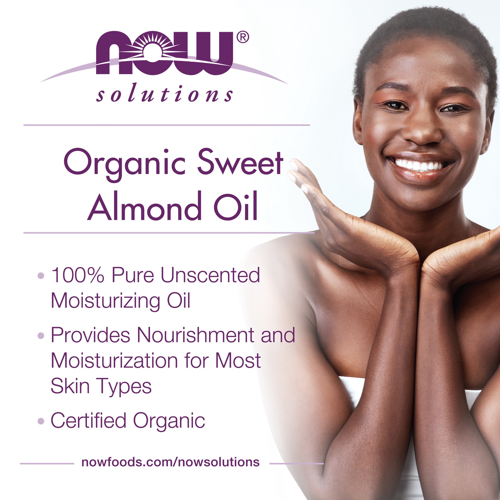 slide 4 of 5, NOW Sweet Almond Oil, Organic - 8 fl. oz., 8 fl oz