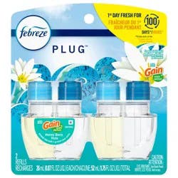 Febreze Plug In Air Freshener, Odor-Fighting Scented Oil Refill, Linen & Sky Scent, 2 Refills