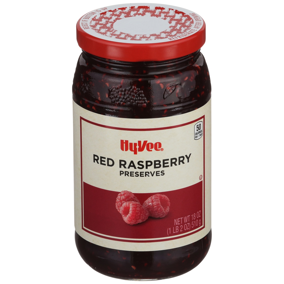 slide 1 of 1, Hy-vee Red Raspberry Preserves, 18 oz