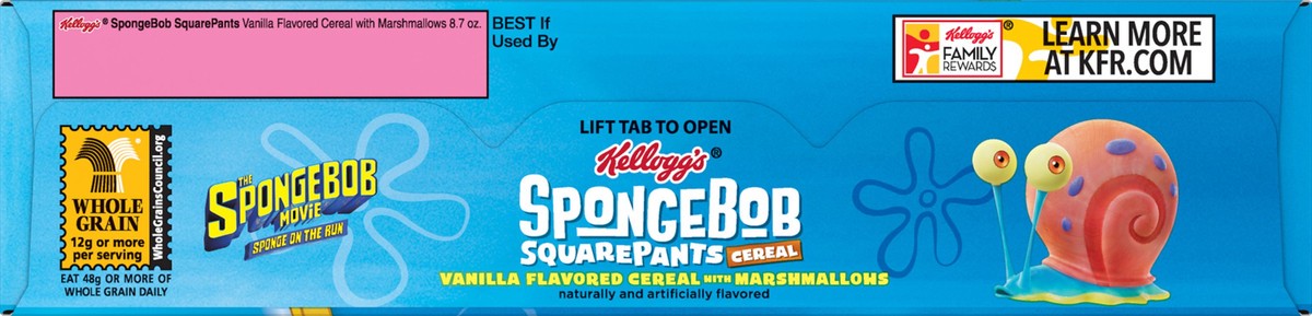 slide 4 of 8, Kellogg's SpongeBob SquarePants Vanilla Flavored with Marshmallows Cold Breakfast Cereal, 8.7 oz