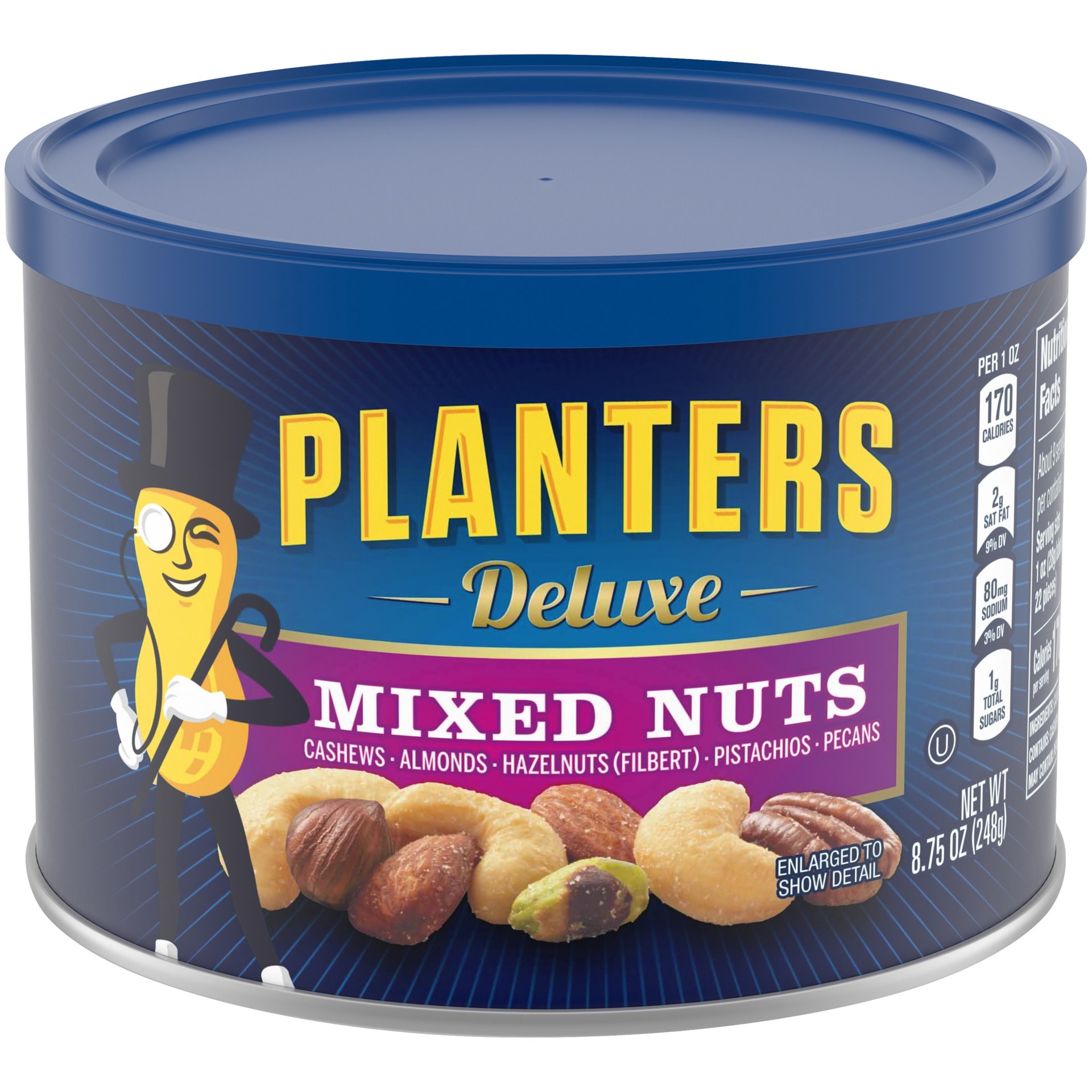 slide 1 of 6, Planters Deluxe Mixed Nuts with Cashews, Almonds, Hazelnuts, Pistachios & Pecans, 10 oz