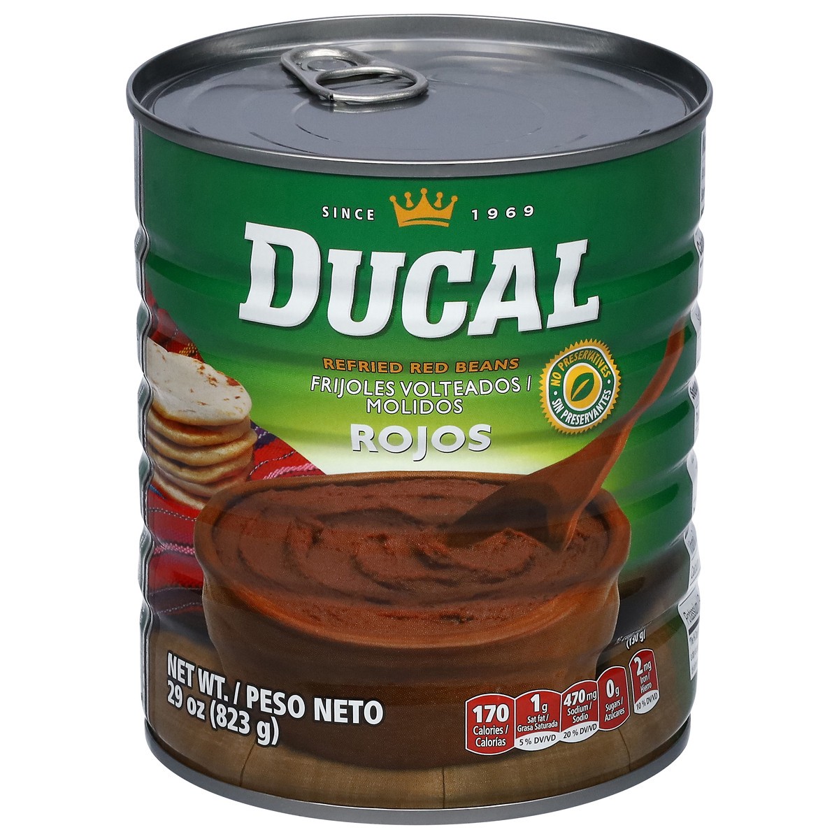 slide 1 of 12, Ducal Refried Red Beans 29 oz, 29 oz