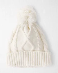 Littleplanet Baby Organic Cotton Cable Knit Hat - Sweet Cream